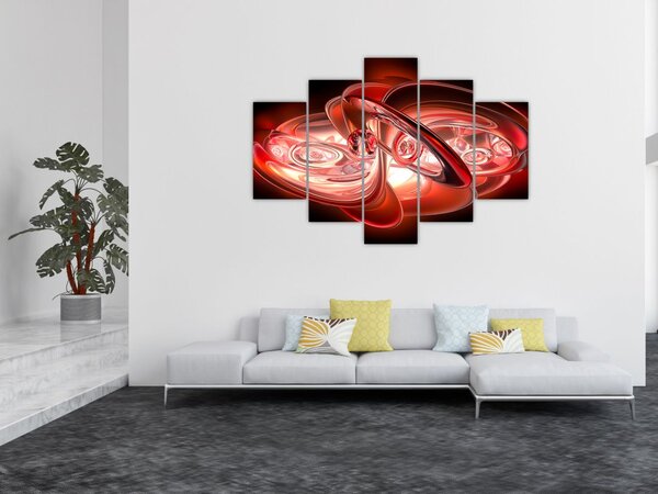 Slika - crveni oblici (150x105 cm)