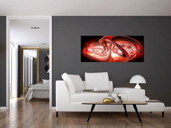 Slika - crveni oblici (120x50 cm)