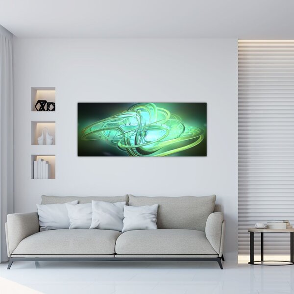 Slika zelene apstrakcije (120x50 cm)