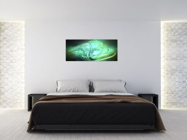 Slika zelene apstrakcije (120x50 cm)