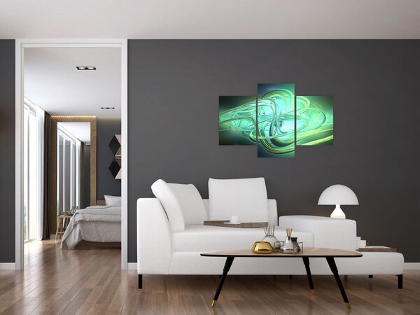 Slika zelene apstrakcije (90x60 cm)