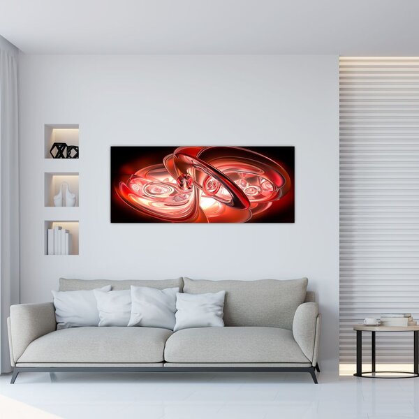 Slika - crveni oblici (120x50 cm)
