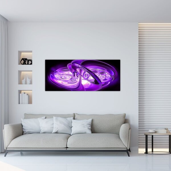 Slika ljubičastih fraktala (120x50 cm)