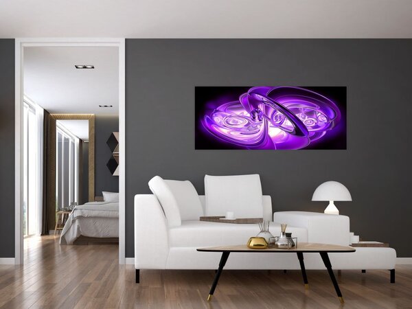 Slika ljubičastih fraktala (120x50 cm)