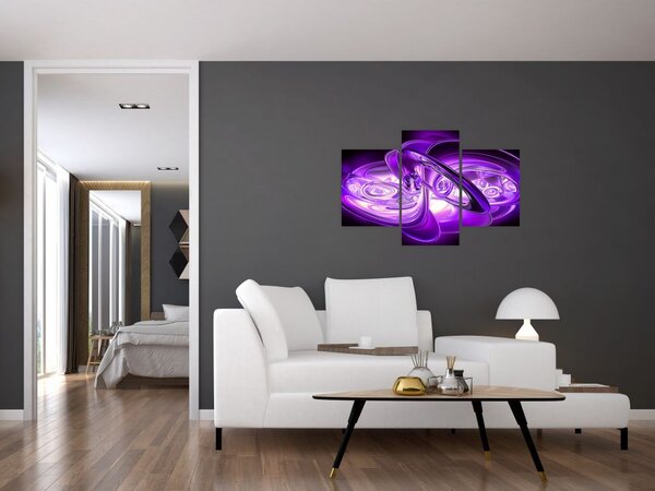 Slika ljubičastih fraktala (90x60 cm)