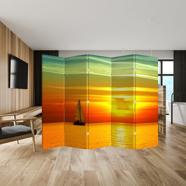 Paravan - Zalazak sunca s jahtom (210x170 cm)