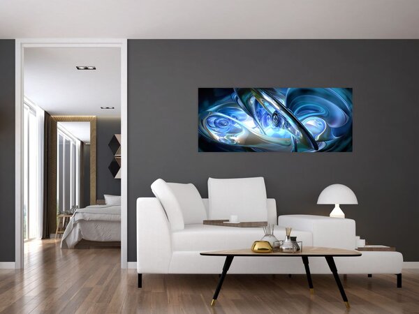 Slika plavih fraktala (120x50 cm)
