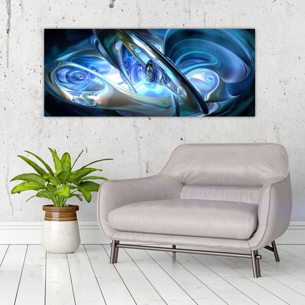 Slika plavih fraktala (120x50 cm)