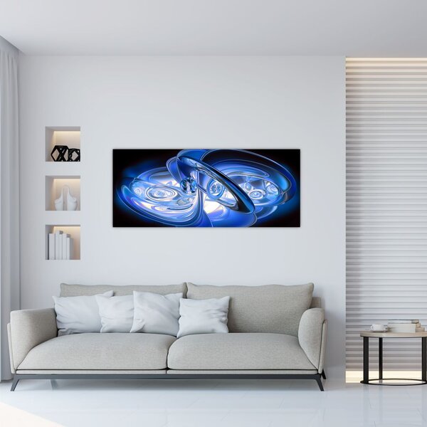 Plava apstraktna slika (120x50 cm)