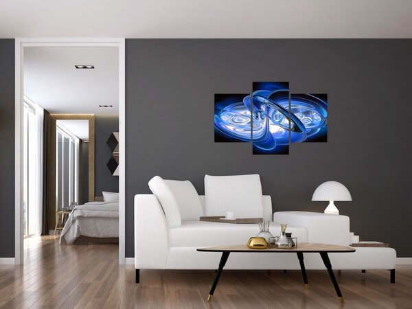 Plava apstraktna slika (90x60 cm)