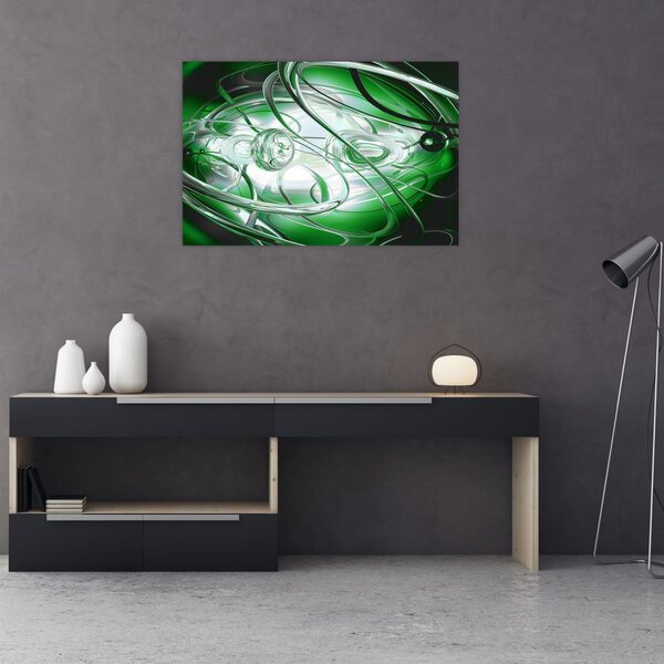 Slika zelene apstrakcije (90x60 cm)