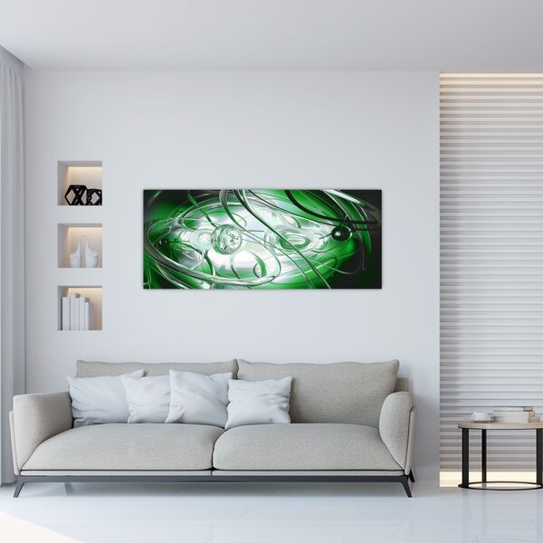 Slika zelene apstrakcije (120x50 cm)