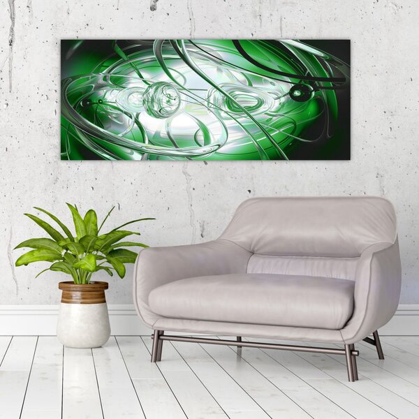 Slika zelene apstrakcije (120x50 cm)