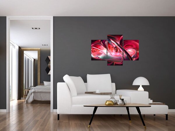 Slika crvenih fraktala (90x60 cm)