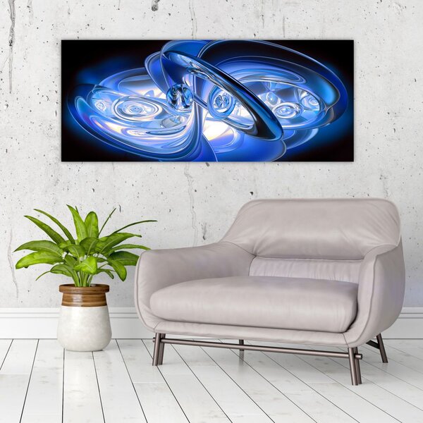 Plava apstraktna slika (120x50 cm)