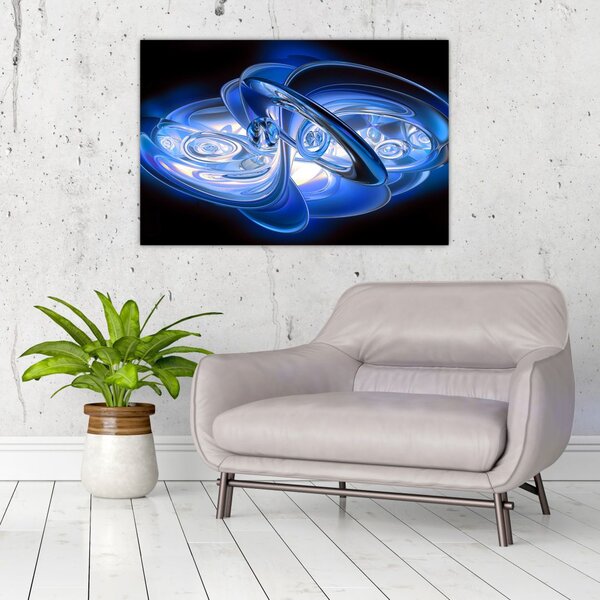 Plava apstraktna slika (90x60 cm)
