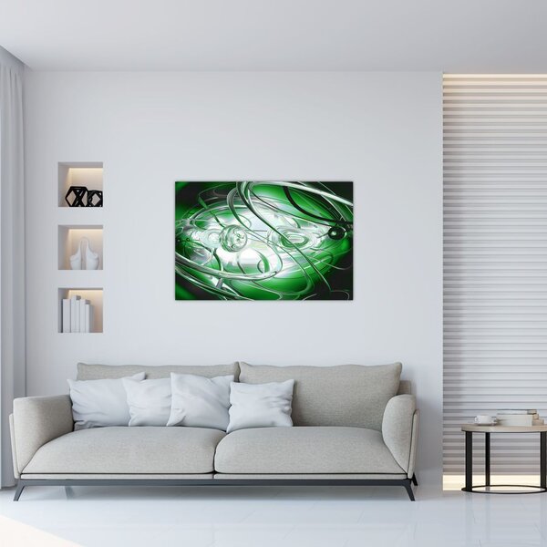 Slika zelene apstrakcije (90x60 cm)