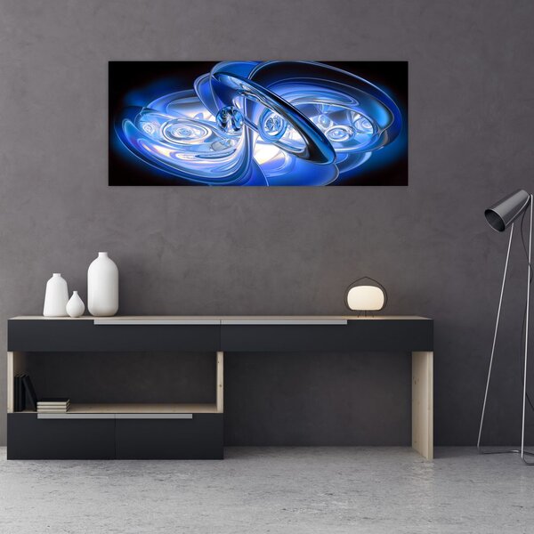 Plava apstraktna slika (120x50 cm)