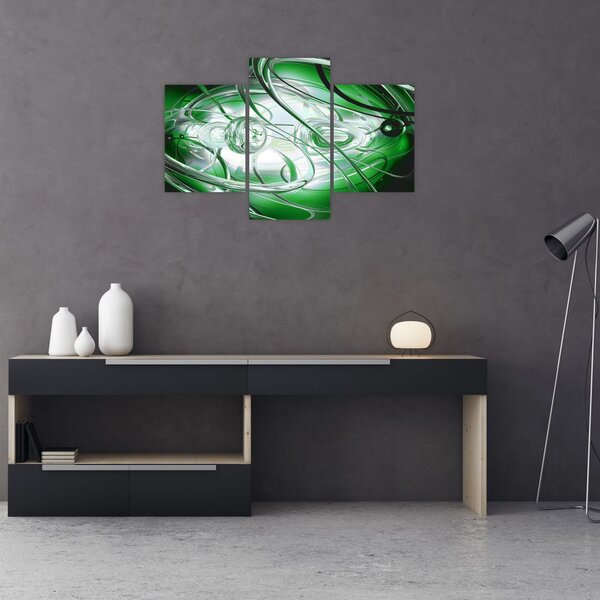 Slika zelene apstrakcije (90x60 cm)