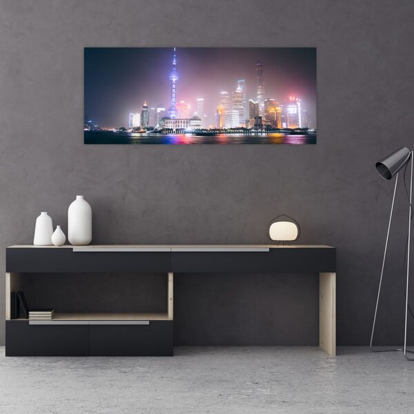 Slika noćnog Šangaja (120x50 cm)