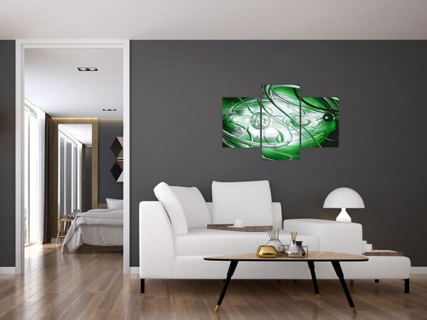 Slika zelene apstrakcije (90x60 cm)
