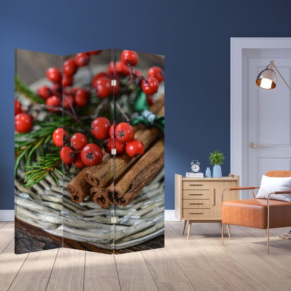 Paravan - Bobičasto voće i cimet (126x170 cm)