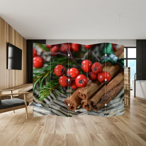 Paravan - Bobičasto voće i cimet (210x170 cm)