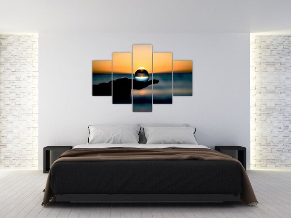 Slika staklene kugle u dlanu (150x105 cm)