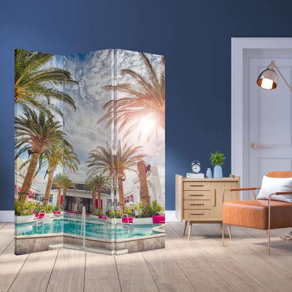 Paravan - Palme s bazenom (126x170 cm)