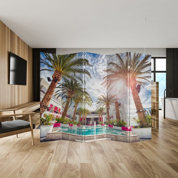 Paravan - Palme s bazenom (210x170 cm)