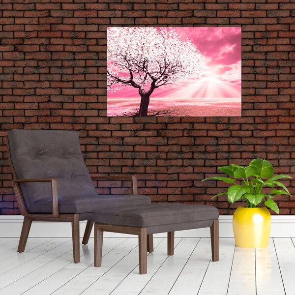 Ružičasta slika stabla (90x60 cm)
