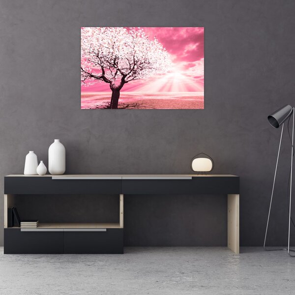 Ružičasta slika stabla (90x60 cm)