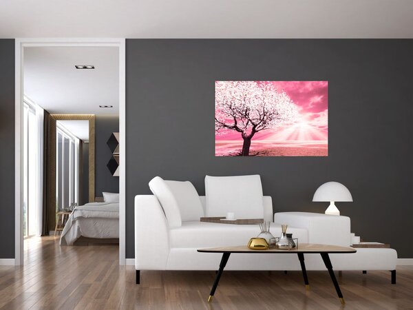 Ružičasta slika stabla (90x60 cm)