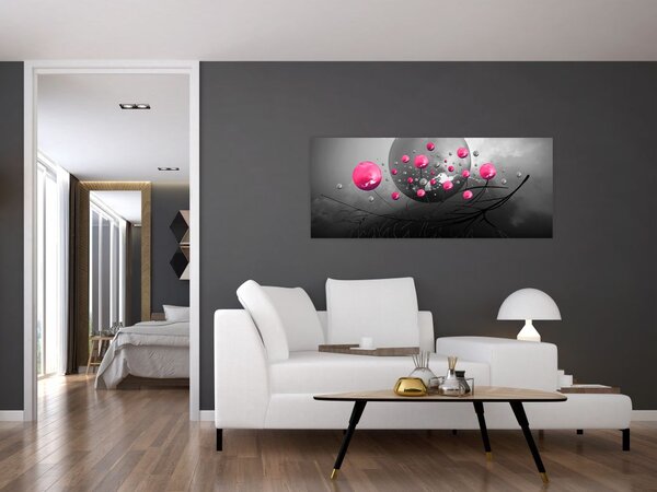 Slika ružičastih apstraktnih kugli (120x50 cm)
