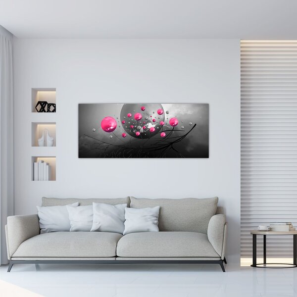 Slika ružičastih apstraktnih kugli (120x50 cm)