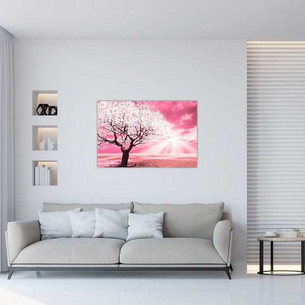 Ružičasta slika stabla (90x60 cm)