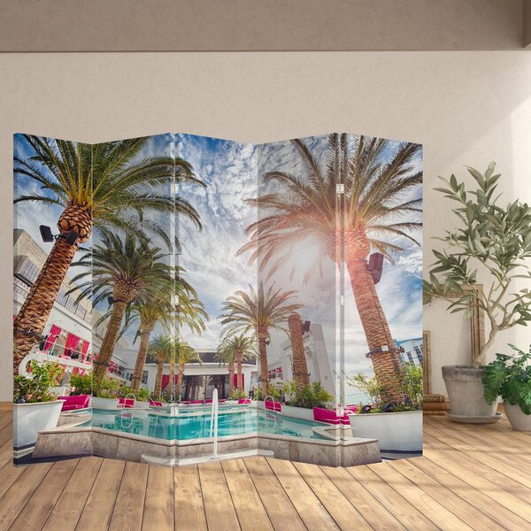 Paravan - Palme s bazenom (210x170 cm)