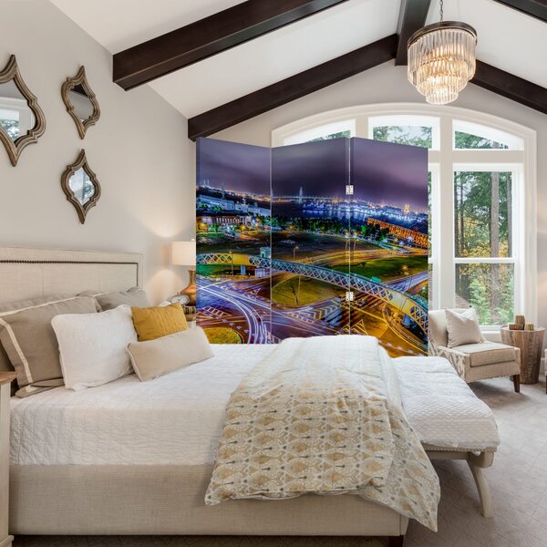 Paravan - Panorama noćnog grada (126x170 cm)