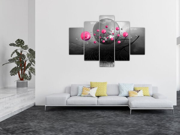Slika ružičastih apstraktnih kugli (150x105 cm)