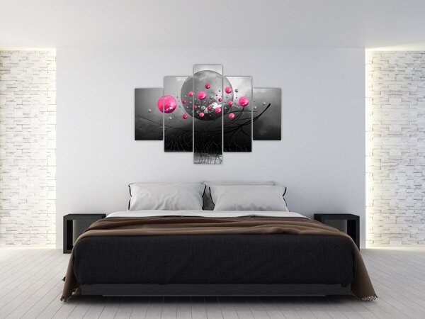 Slika ružičastih apstraktnih kugli (150x105 cm)