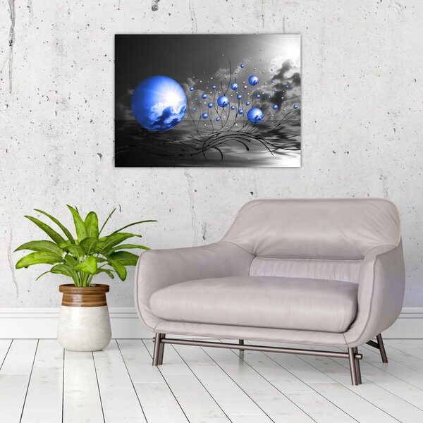 Slika tamno plavih kugli (70x50 cm)
