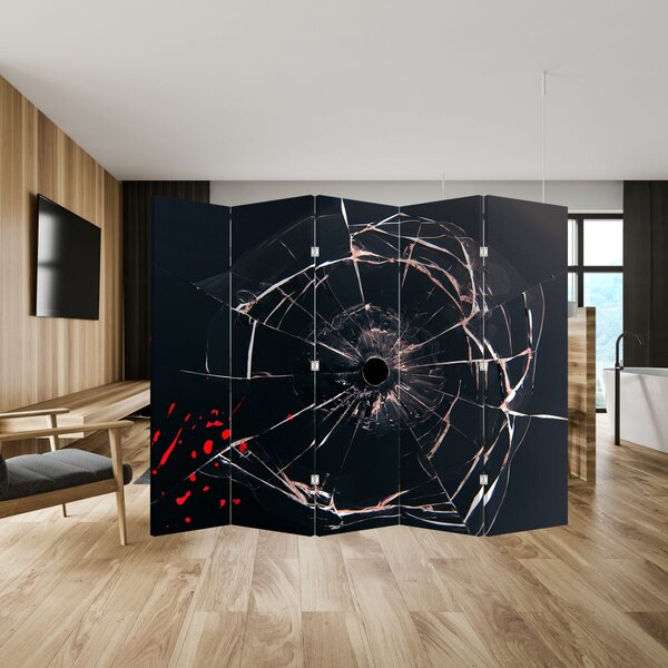 Paravan - apstrakcija razbijenog stakla (210x170 cm)
