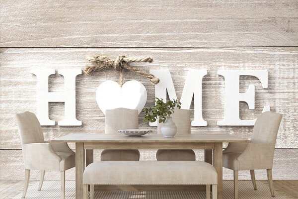 Tapeta s natpisom Home u vintage dizajnu