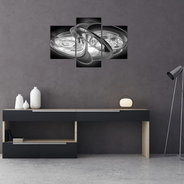 Slika moderne sive apstrakcije (90x60 cm)