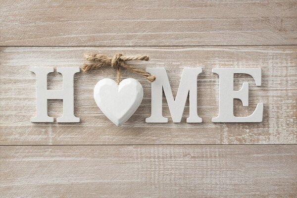Tapeta s natpisom Home u vintage dizajnu