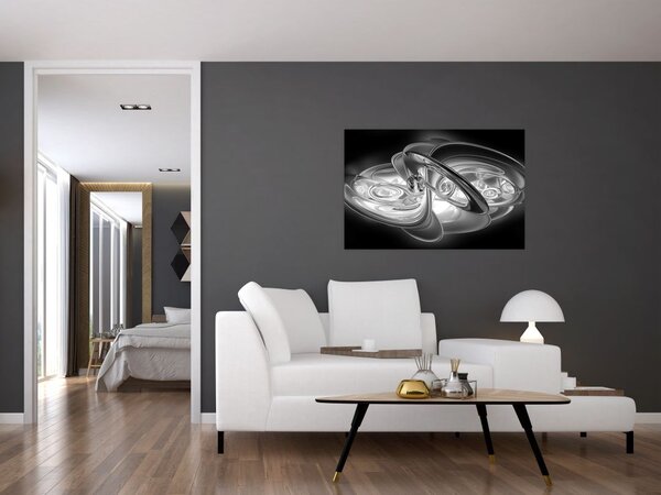 Slika moderne sive apstrakcije (90x60 cm)