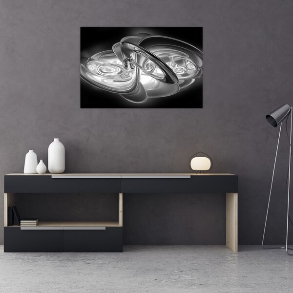 Slika moderne sive apstrakcije (90x60 cm)