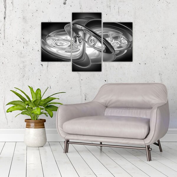 Slika moderne sive apstrakcije (90x60 cm)