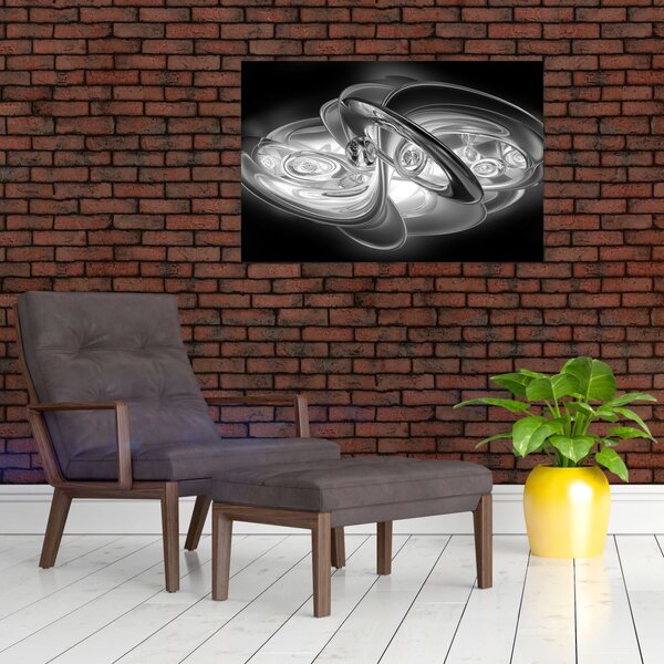 Slika moderne sive apstrakcije (90x60 cm)