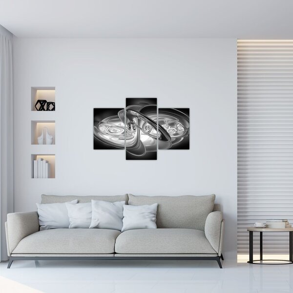 Slika moderne sive apstrakcije (90x60 cm)